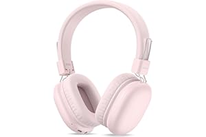 AWATRUE Cascos Inalambricos Bluetooth Niño, Auriculares Inalambricos Diadema Plegable, Límite de Volumen de 85/94dB, Micrófono Integrado, 50 Horas de Reproducción, Headphones Niño para Escuela, Viaje (Rosa)