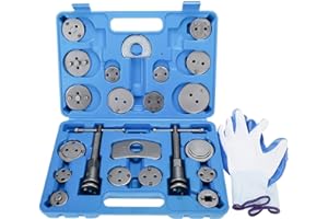 BOOMSTART 22 pièces Repousse Piston Frein Coffret Repousse Piston de Frein Kit d Outils Piston Outils pour Étrier de Freins pour remplacement de disque Outil et adaptateurs