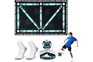 Zourglow Tapis D'entraînement Football, 90x60cm XL Tapis de Dribble Football avec Chaussette et Fotbal Kick, Antidérapant tapis Foot Entrainement pour Enfant Balle Entraînement