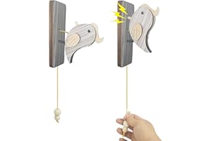 SHANDADDY Kreative Holzpecker Türklingel für Kinderzimmer Tür Dekoration und Spielzeug,kreative DIY Holzglocke für Geschäft (white wood)