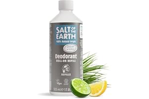 ‎SALT OF THE EARTH Natural Deodorant Roll On Refill by Salt of the Earth, Vetiver & Citrus - Vegan, Long Lasting Protection, Leaping Bunny Approved, Made in the UK - 525ml