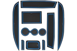 MARCHFA Juego de 10 Alfombrillas Antipolvo para Clio 4 2013 – 2019, Accesorios Personalizados, Insertos para Soporte de Bebidas, Consola Central, Puerta, Bolsillos, Insertos (Borde Azul)