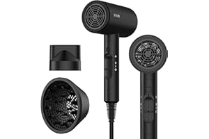 FUNTIN Hair Dryer with Diffuser Ceramic Heat Ionic Hair Dryer Blow Dry for Women Full Size 2000W