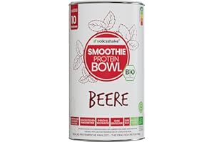 VOLKSSHAKE Bio Smoothie Protein Bowl Beere 600g | DE-ÖKO-006 | Ohne Süßungsmittel | Rein pflanzlich | Glutenfrei | Sojafrei | Vegan | Premiumqualität vom Bodensee | Made in Germany