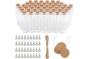 Leiptes 48 Pezzi Mini Bottiglie di Vetro con Tappo Sughero 20 ml Barattolo Vetro Tappo Sughero, Piccole Bottiglie per Messaggi, Provette Vetro al Matrimonio Decorazione per Bomboniere Vasetti Spezie