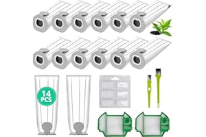 ZQZIQI 14 Staubsaugerbeutel für Vorwerk Kobold VK7 FP7 mit 2 Filtern, 6 Duftblöcken, 2 Bürsten, VK7 Staubsaugerbeutel für Vorwerk, FP7 Premium Filtertüten für Kobold