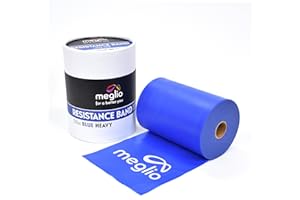 Meglio Resistance Bands Roll - Latex Free Exercise Bands for Building Strength, Pilates Band for Fitness, Flexibility, Physiotherapy, Stretching & Yoga Bands | (23 Meter)