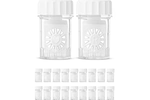 SPORTS WORLD VISION Kontaktlinsenbehälter | Standardfasstyp | Langlebig und sicher | Leicht und tragbar | R und L markiert | Reinigung für den täglichen Gebrauch | 20 Stück