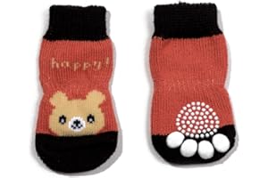 HARFKOKO Pet Heroic 6 tamaños Calcetines Antideslizantes para Perros Gatos, Protectores de Patas para Perros Gatos, Control de tracción para el Uso en Interiores, Ajuste para Perros Extra pequeños a Grandes