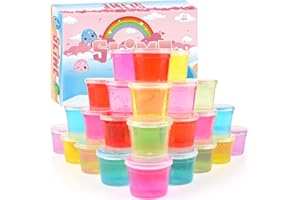 PETYUIOYU 24 Pack Mini Slime,Clear Slime Party Favors,Non-Sticky, Soft & Stretchy Slime Kit for Classroom Rewards,Christmas Stocking Stuffers, Goodie Bag Stuffers,Easter Basket Stuffers for Kids Boys Girls
