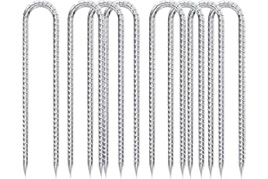 TOBENGDA Bodenanker-Heringe-30CM-Lang, Bodenanker Trampolin 8 StüCk U-Haken BodennäGel Verzinkt Trampolin Befestigung für Camping Zelten VordäCher Hühnerstall