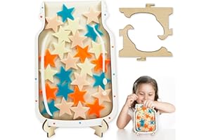 Tuofang Belohnungsglas Klassenzimmer, Belohnungssystem Kinder, Reward Jar, Personalisiertes Belohnungsglas aus Holz, Motivierendes Belohnungsgläser für Kinder Studenten (A)