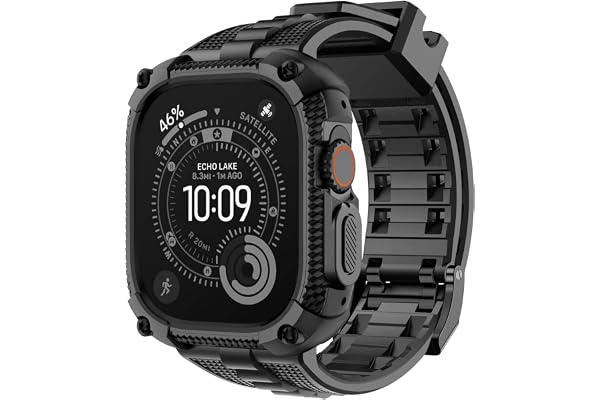 Fullmosa Armband med skyddsfodral, kompatibelt med Apple Watch SE 45 mm, 44 mm, 42 mm, 41 mm, 40 mm, 38 mm, Series SE Ultra 2 9 8 7 6 5 4 3 2 1, robust sportarmband med displayskyddsfolie/hölje för