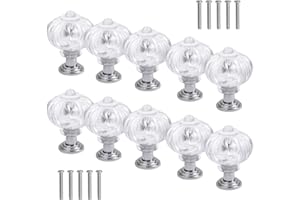 Rapidbok 10pcs Bouton de Meuble, Poignet Armoire Cristal, Rond Boutons de Tiroir, Poignées de Meuble, Poignet de Porte Meuble, Poignet Porte Placard pour Commodes Placards de Cuisine de Salle de Bain