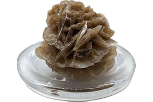 Heilkräuter Manufaktur Set zur Kaltverdampfung mit Glasuntersetzer und großer Wüstenrose Sandrose als Duftträger Duftspeicher H:1 cm, Ø 10,5 cm und Sandrose ca 8-9 cm