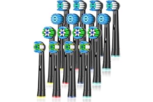 Qitizu Aufsteckbürsten Kompatibel mit Braun Oral b Elektrische Zahnbürste, 4 Floss, 4 Precision, 4 Sensitive, EfficientClean Zahnbürstenaufsatz Aufsätze (16 Schwarz)