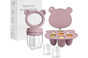 WESWEET Baby Fruit Food Feeder zestaw do ssania owoców dla niemowląt, bez BPA, silikonowy, do napełniania owocami, warzywami