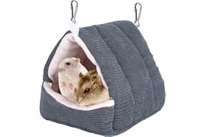 FADCAER Casa de hámster, nido de pájaros para loros, camas colgantes de cueva para invierno, jaula de animales pequeños para el hogar y casa de cama para mascotas pequeñas, cama cálida para cobayas,