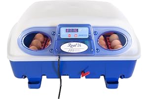 Borotto Real 24 Semi Automatique | Couveuse 24 Oeuf ou 96 Petits Professionnel Breveté avec Retourneur à Levier et Contrôle de la Température | Made in Italy