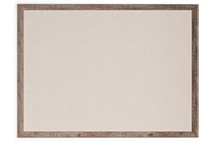 U Brands Linen Cork Board, Extra Large Pin Board 119x89cm with Rustic Wood Style Frame, Industrial Grade Linen Bulletin Surface for Push Pins and Thumbtacks, Wall Notice Board for Home, Office, School