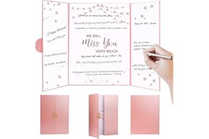 WALLFID Rose Gold We Will Miss You Decorations,Guest Book Alternative for Farewell,Retirement Gifts for Colleagues,Leaving Party Supplies with We Will Miss You Card,Memorable Going Away Presents(Rose Gold)