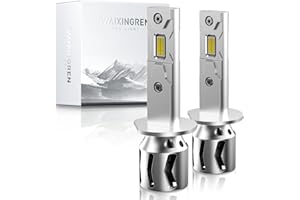 WAIXINGREN H1 Led Headlight Bulb, 60W 26000LM 400% Ultra Brightness with Fan, 6500K White with High-Efficiency Cooling System, Canbus Ready, Plug and Play, Pack of 2 (H1)