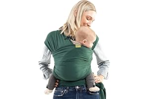 Boba fular portabebé para recién nacidos y niños - Porta bebés recién nacido elástico - Porteo bebé manos libres - Marsupio bebé - Porta bebé y niño de 3 a 15 kilos (Serenity Organic Rainforest)