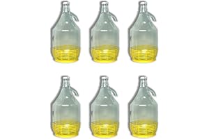 FERROELETTRA Damigiana Vetro 5 Litri - Bottiglione con Chiusura Meccanica Ermetica Con Guarnizione Dama per Olio - Contenitore Olio 5 Litri - Damigiane e Bottiglioni per Prodotti Alimentari (6 Pezzi)