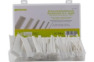SeKi 17410 2:1-częściowy zestaw białych węży termokurczliwych w kolorze 80-częściowy w 6 rozmiarach (30 x 1, 10 x 2,5 mm, 20 x 4 mm, 10 x 6 mm, 6 x 10 mm, 4 x 13 mm) każdy 10 cm długości, biały