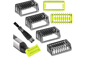 Gfamous 7pcs Sabot Tondeuse Accessoire,Sabot Tondeuse Sabot Accessoire,4 Sabot Barbe 1 Peigne pour le Corps 1 Protection Peau,Pour rasoir à lame de rechange One Blade QP210/50 220 2523 2520