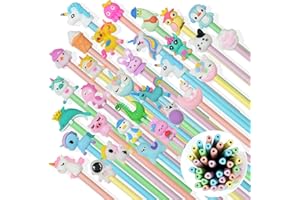 AUAUY Ołówki #2 HB Z Kreskówkowymi Nakładkami, 36 Szt. W Drewnianej Obudowie, Grafitowe, Urocze Dla Dzieci, Do Szkicowania, Prezenty Dla Uczniów