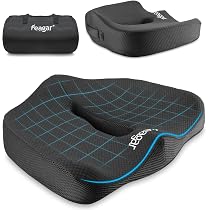 ComfiLife Cuscino Lombare In Memory Foam Per Sedia E Auto, Con Rete 3D E Cinturino, Nero