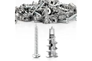 Mbsomnus 30 Pièces Cheville Placo Charge Lourde Vis Placo Autoforeuse Chevilles Placo Fixation Vis et Cheville Métal Pour Panneaux Composites Pierre Dans Béton Plafond