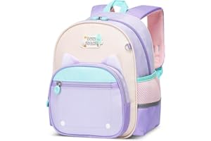 Amythe Sac a Dos Maternelle Fille, Cartable Fille Maternelle Léger et Imperméable, Sac école Maternelle Personnalisé Mignon pour tout-petits 2 ans - 6ans,Violet…
