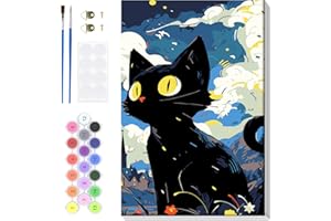 Lxmsja Dipingere con i Numeri Adulti Con Cornice, Gatto Paint by Numbers Kit Principianti Con 3 Penne, Hobby Creativi Adulti Idee Regalo Donna Decorazioni Casa - 20x30cm