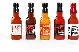 I LOVE SPICY Salsas de Chile 5 x 100 ml – De Suave a Extremo – Ahumada, Afrutada y Intensamente Picante – Fermentada, Vegana, Artesanal – Presentación Elegante