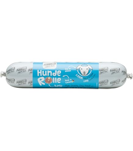 PURBELLO Hondenrol, lam met wortels en erwten, monoproteïne hondenvoer met hoog vleesgehalte, natvoer voor honden, hondenworst, snijbestendig en graanvrij, 8 x 400 g PURBELLO Hondenrol, lam met wortels en erwten, monoproteïne hondenvoer met hoog vleesgehalte, natvoer voor honden, hondenworst, snijbestendig en graanvrij, 8 x 400 g
