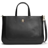 Tommy Hilfiger TH GLAM SATCHEL Kadın El &Ccedil;antası Black OS