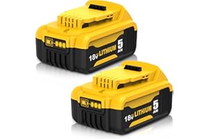 Powayup 2Pcs Repuesto para Dewalt Batería 18V Li-Ion Repuesto para Dewalt 18V Batería DCB184 DCB180 DCB181 DCB182 DCB200 DCB201 DCB201-2 DCB200-2 DCB204-2 DCB205-2 Herramientas Eléctricas Compatibles