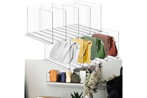 Rilime Regalteiler Schränke, verstellbare Kunststoff-Handtasche Geldbörse Tasche Kleidung Trennwand Regal transparent abnehmbare Regaltrenner für Schlafzimmer Küche Schränke (10 Stück)