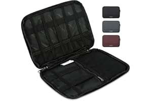 NEWHEY Borsa Organizer per Cavi Portatile Impermeabile Gadget Accessori Elettronici Borsa Porta Cavi da Viaggio USB Drive Caricatore Hard Drive Grigio