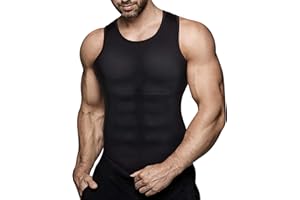 CHUMIAN Débardeur de Compression Homme Débardeur Gainant Homme Maillot de Corps Gaine Ventre Plat Gainant Minceur sous-vêtements sans Couture