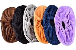 Queta 6 Paires Couvre-Chaussure Lavable Surchausson Tissu Réutilisable Chausson avec Flanelle Pantoufle pour Maternelle/Maison/Bureau Informatique