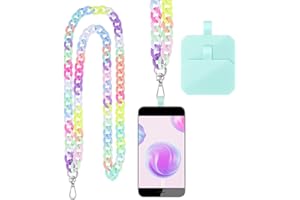 Vspek Handykette Universal - Handyband zum Umhängen, Geeignet für alle Smartphones, Handy Umhängeband mit Ersatz Einlage, Handy Kette mit jeder Hülle Kombinierbar