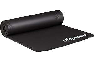 2 x yogamatta, 1 cm tjock, för pilates, fitness, led-vänlig, med bärrem, gymnastikmatta 60 x 180 cm