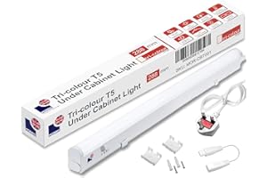 Morris LED Under Cabinet Light Linkable 3 Colours in 1 Light 3000k/4000k/6500k Kitchen Light - UK Plug Included - 288mm, 550mm, 850mm,1150mm (288mm, 1Pack)