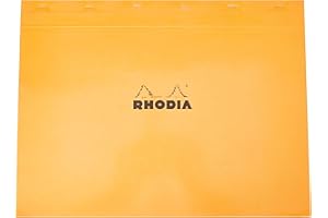 RHODIA 38200C - Stapled Notepad N°38 Orange - A3 - Small Squares - 80 Detachable Sheets - 80G Clairefontaine Paper - Soft, Resistant and Waterproof Coated Card Cover - Basics