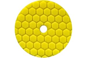 Chemical Guys BUFX111HEX5 Hex-Logic Quantum Heavy Cutting Pad, Yellow (5 Inch Backing Plate)