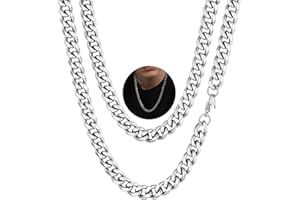 PROSTEEL Collana Uomo Donna a Catena Barbazzale Cubana Hip Hop Sottile Grande Robusta Grossa, Larga 3 6 9 12 mm, Lunghezze 35-75 cm, Acciaio INOX/Placcato Oro, Argento Oro Nero (con Confezione)
