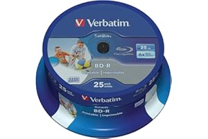 Verbatim BD-R Blu Ray SL DataLife Type 25GB 6x Printable Stampabili campana da 25 pezzi